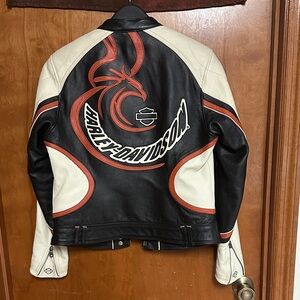 Harley-Davidson Black and Cream Leather Jacket
